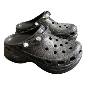 Crocs Classic BAE Glitter Stud Clog platform goth rock rare sz 9